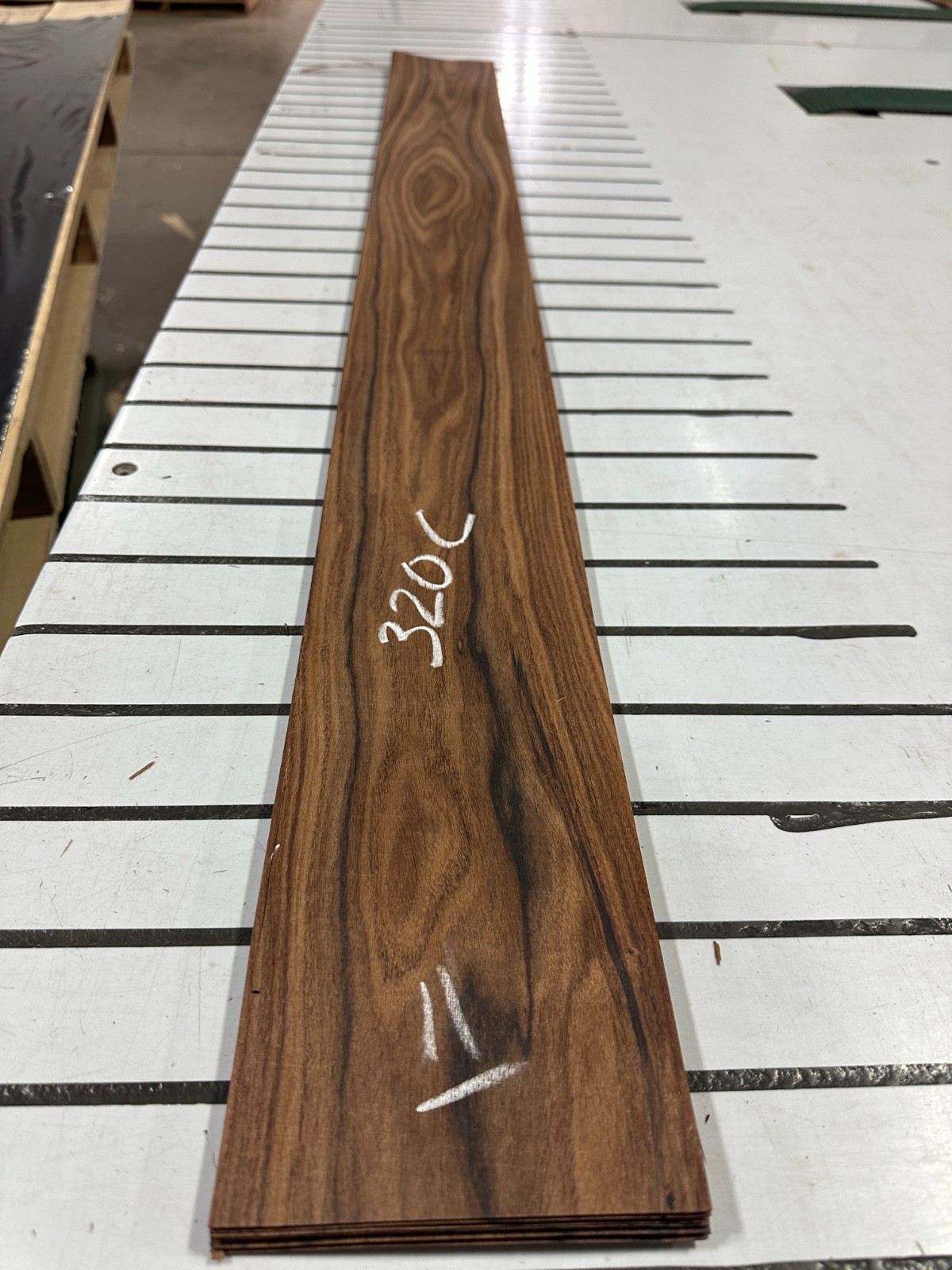 Santos Rosewood Raw Wood Veneer 2 sheets 50'' x 5'' 320C