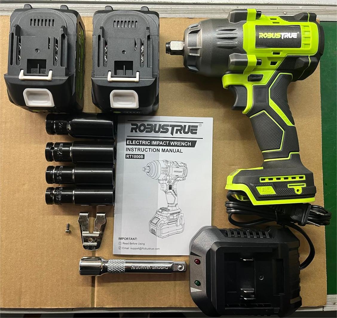 Cordless Impact Wrench 740Ft-lbs 1000N.m Brushless 1/2" 2x4.0Ah for Car Truck