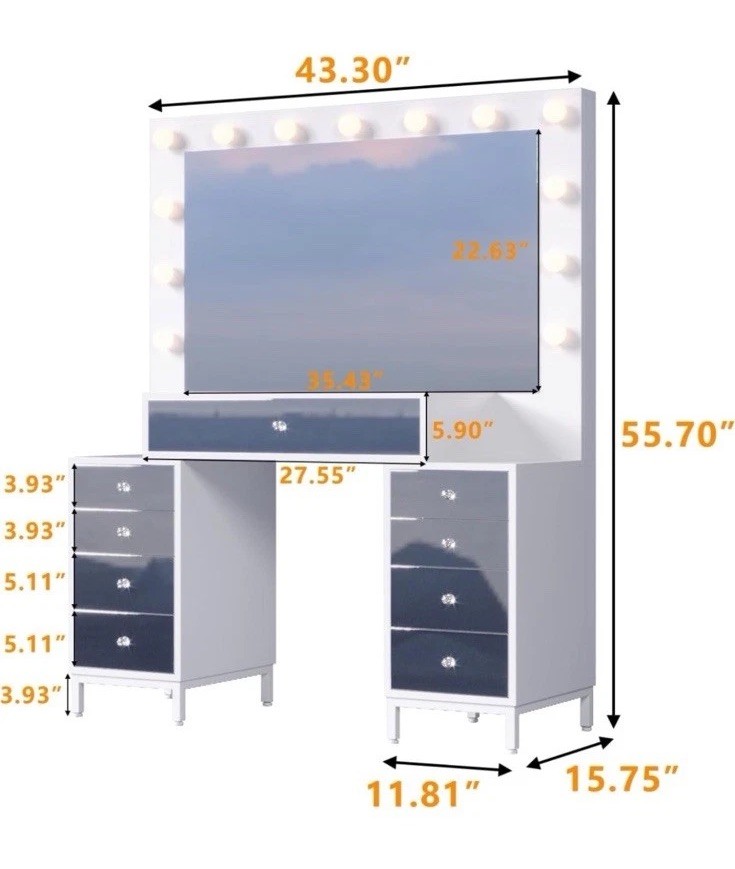 Vanity Desk with Mirror