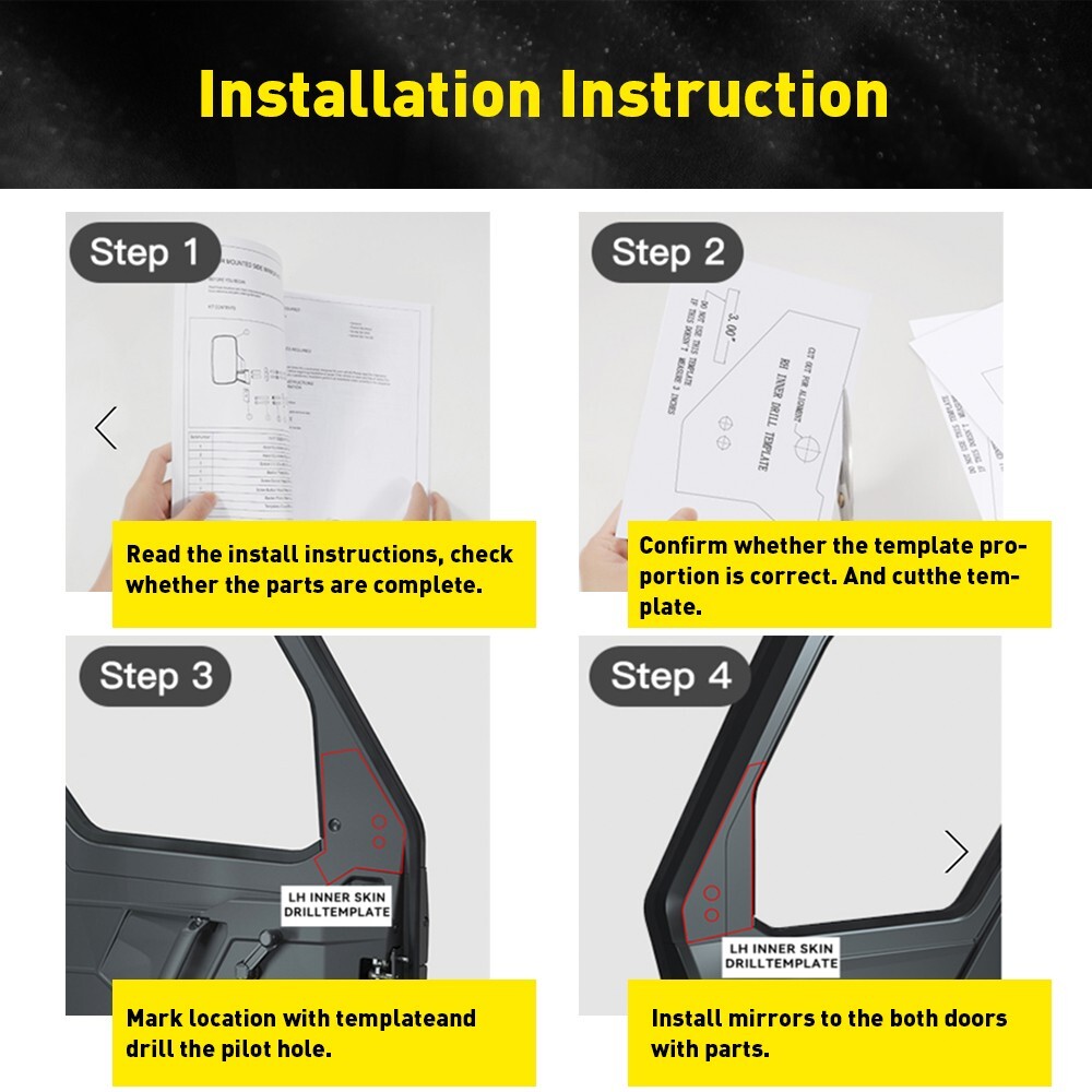 Side View Mirrors #2889241 for Polaris Ranger XP 1000 /SP 570 /Commercial PRO XD