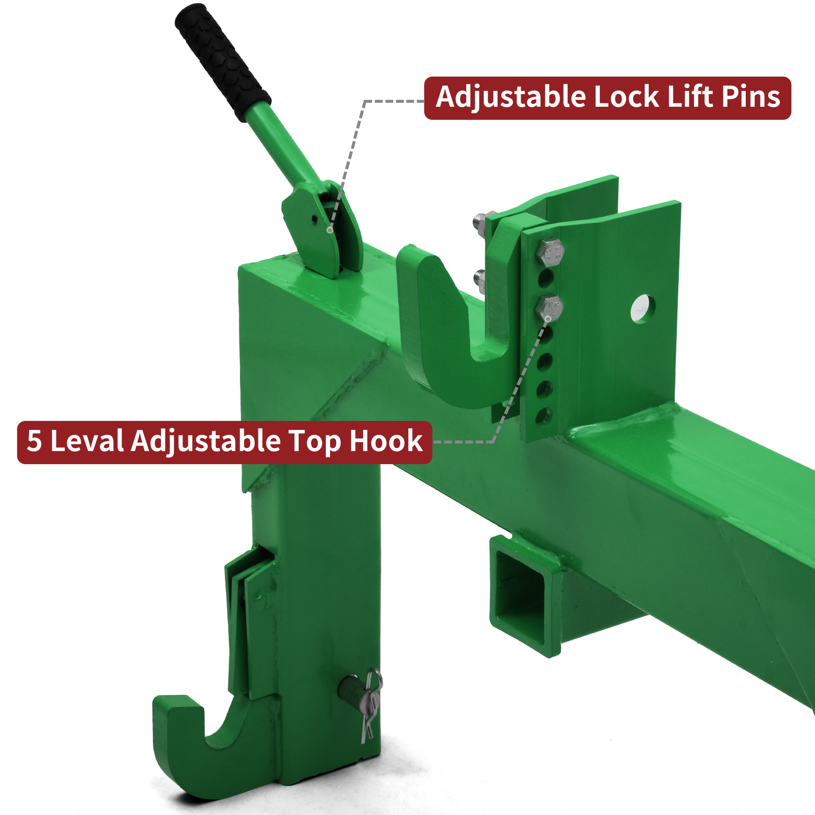 3 Pt Quick Hitch Adapter For Category 1 & 2 W/ Adjustable Bolt Tractor Green US