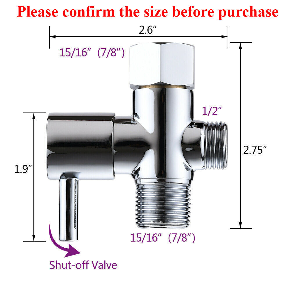 US Toilet Shattaf Adapter Hose Bidet Spray Stainless Steel Handheld Shower Head