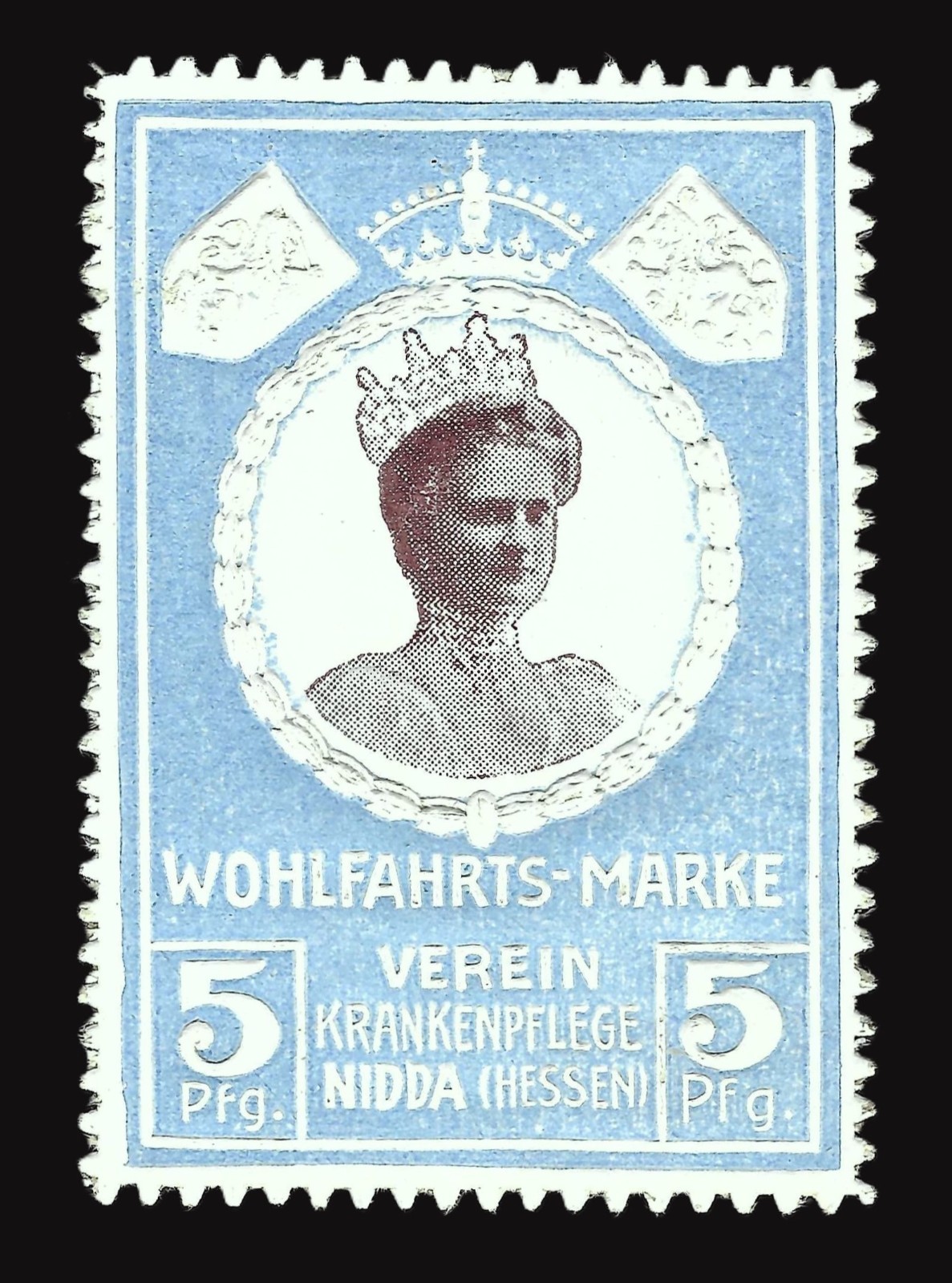German Charity Poster Stamp - Nidda Nursing Association in Hessen - Embossed