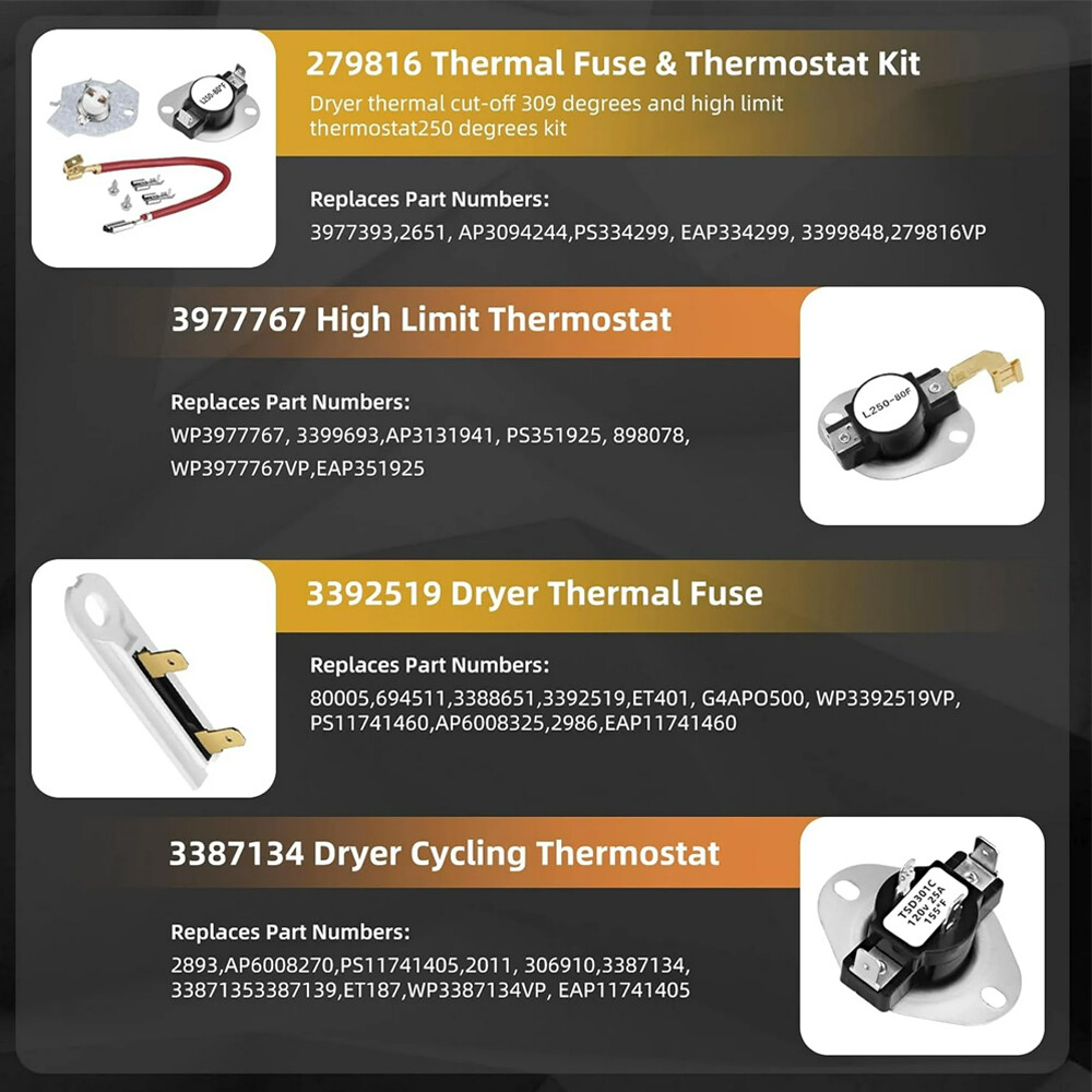 279838 Dryer Heating Element for Whirlpool Maytag Centennial Dryer Parts Kenmore