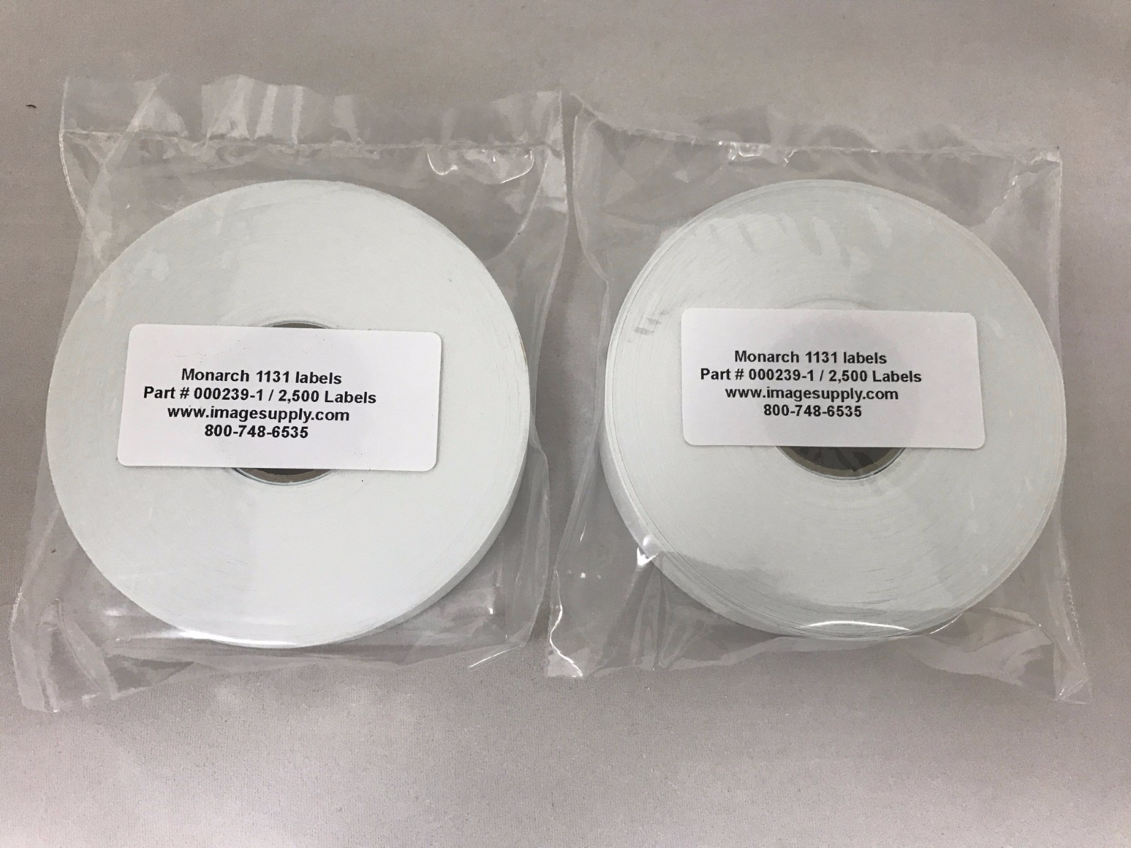 2 Rolls GENUINE Monarch Paxar 1131 White Labels 000239 Use with 1131-01