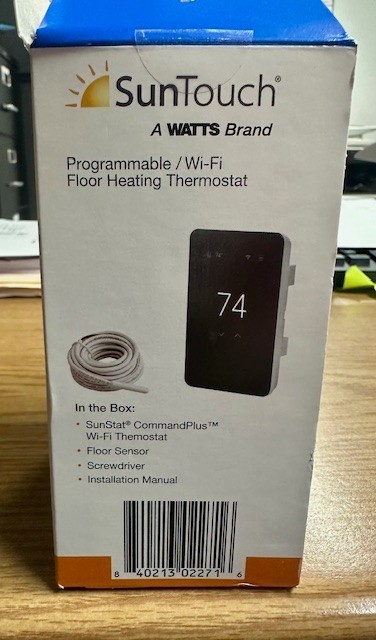 Suntouch Sunstat Commandplus Touchscreen Programmable Smart Wi-Fi Thermostat