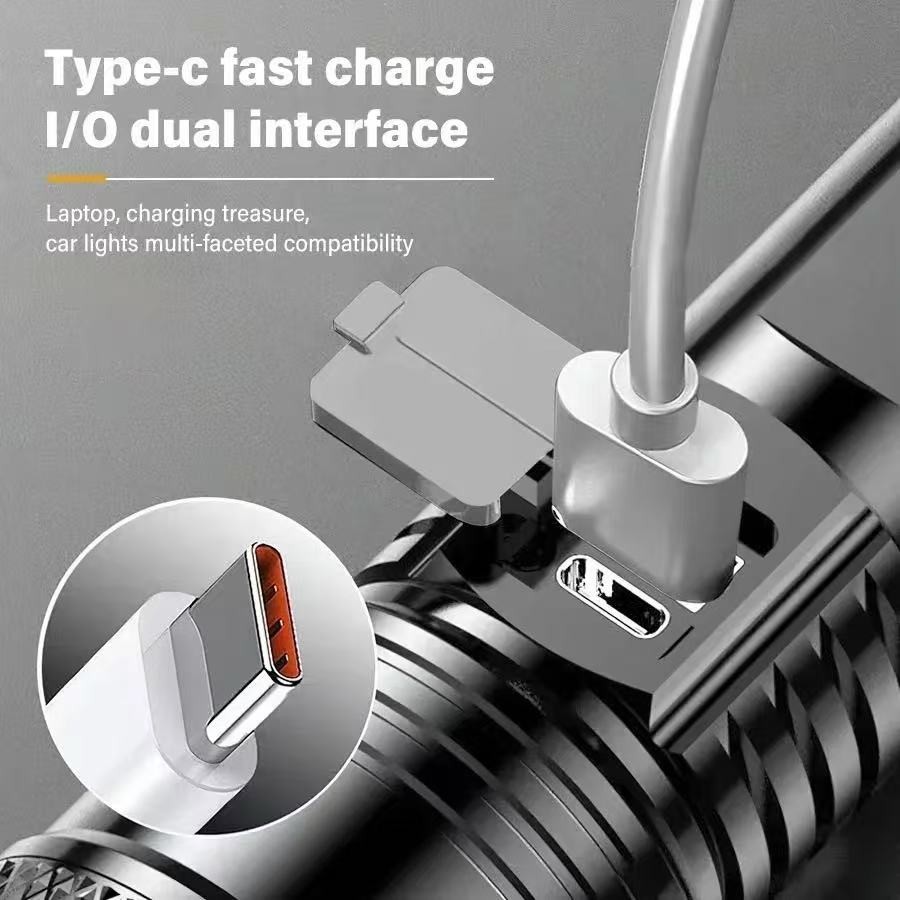 Mini Rechargeable LED Flashlight Tactical Police Super Bright Torch Zoomable Lot