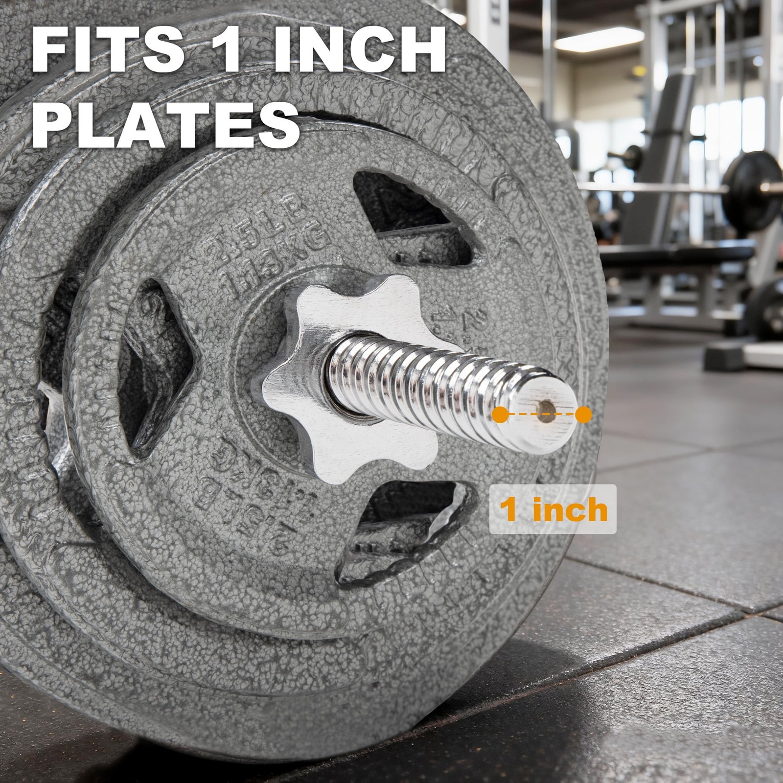 Spiral Straight Barbell Bar, Alloy Steel, 1-Inch Standard Diameter, 6FT