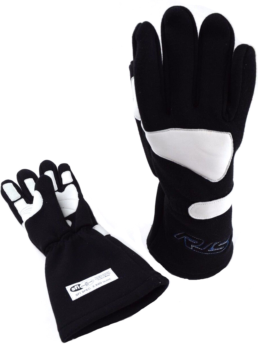 RJS RACING SFI 3.3/20 RACING GLOVES 3-2A/20 ELITE GLOVES SFI 20 BLACK SIZE LARGE