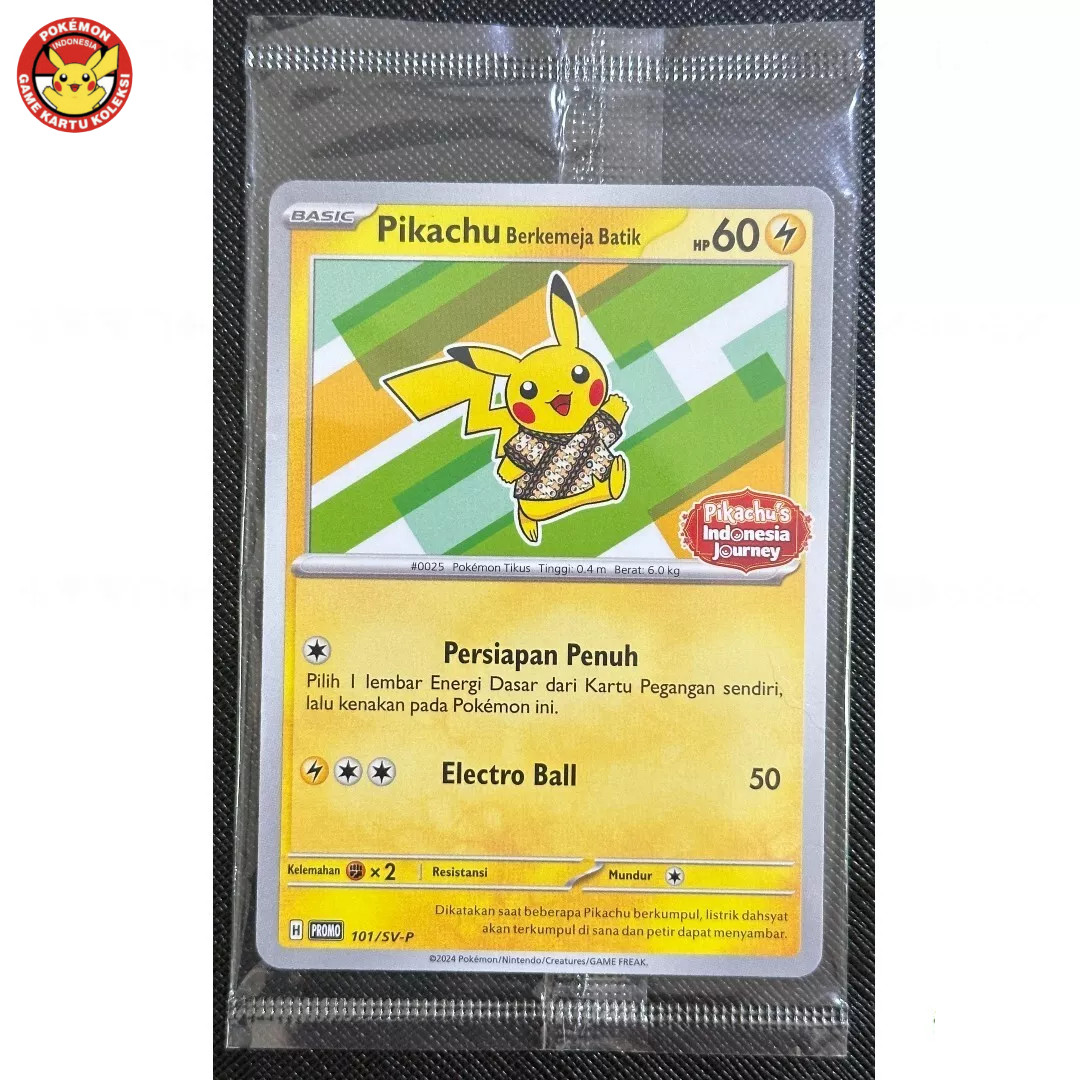 Lot 4 Pikachu Batik Complete Set 101 154 155 190 SV-P Pokemon Indonesia