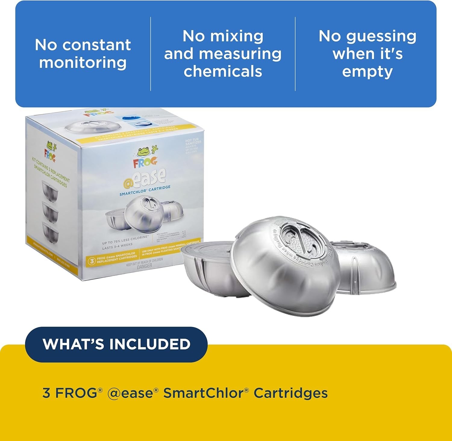 FROG @Ease Floating Replacement SmartChlor Cartridge 3-Pack Frog (01-14-3258)