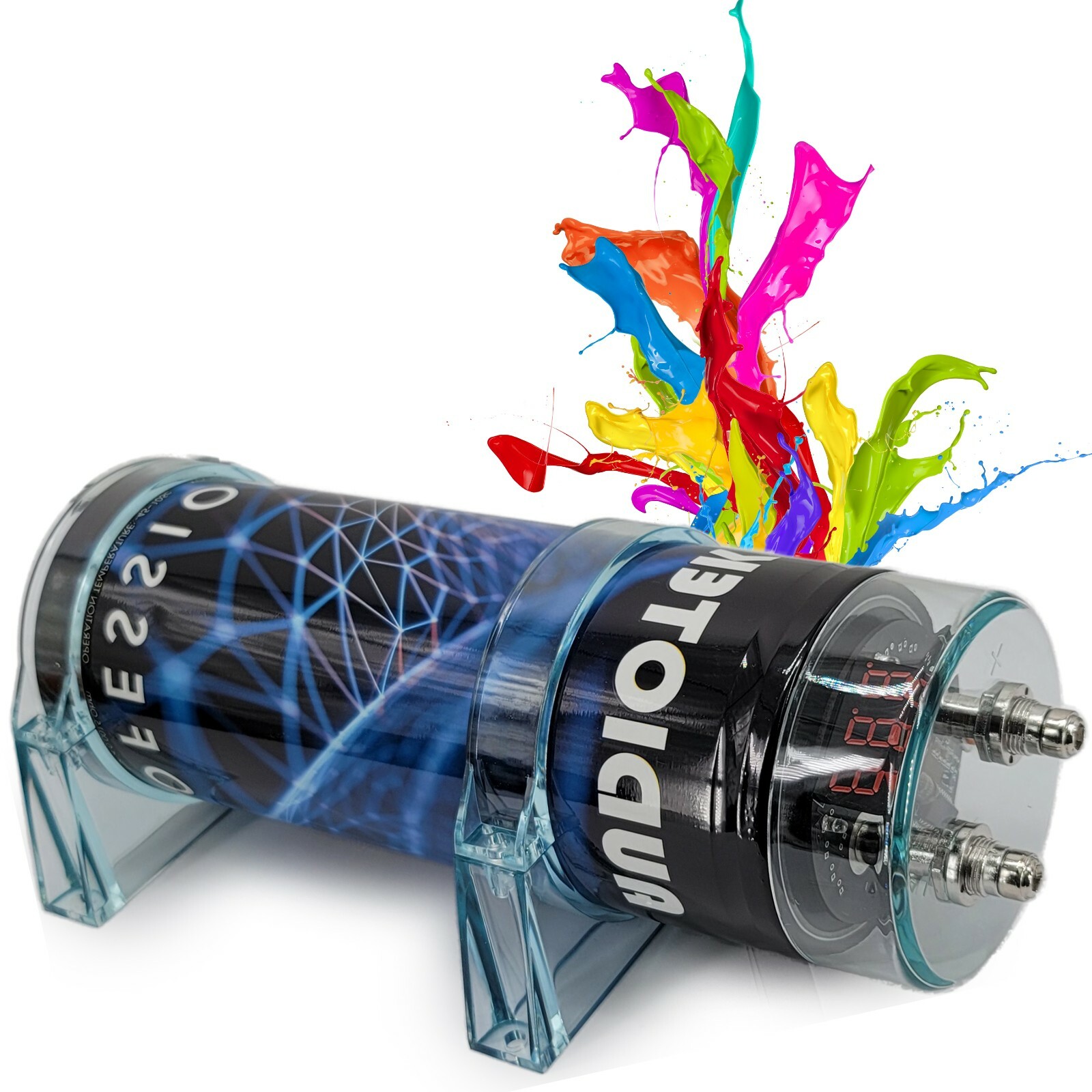 AT-3.5 Capacitor 12V Audio 3.5 Farad 3500W Digital 3 Digit Display + Kit 4 Ga