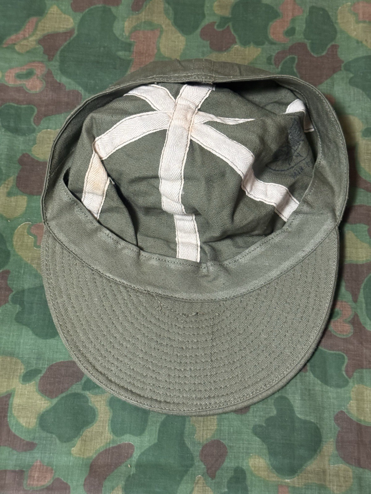 NOS Vintage WWII U.S. Army Air Force A3 Mechanic HBT Cap Size 7 1/8