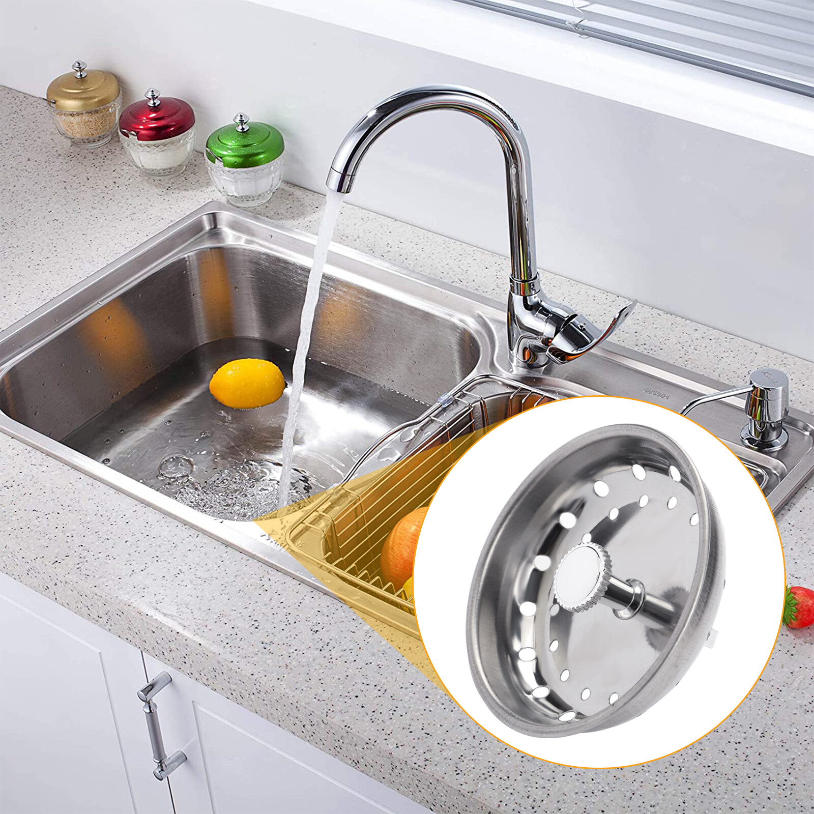 Stainless Steel Home Kitchen Sink Drain Stopper Basket Strainer Waste Plug Lot