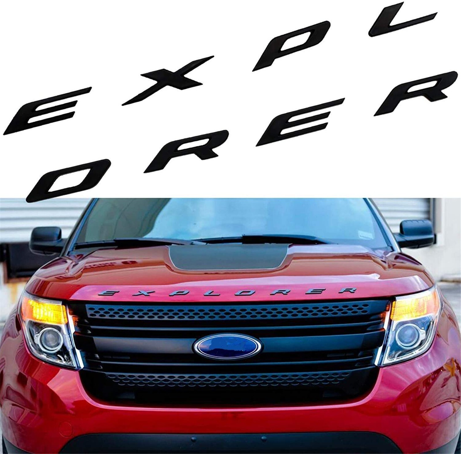 Front Hood Explorer Letters Decal Fit for 2011-2026 Explorer Model Emblem Badge