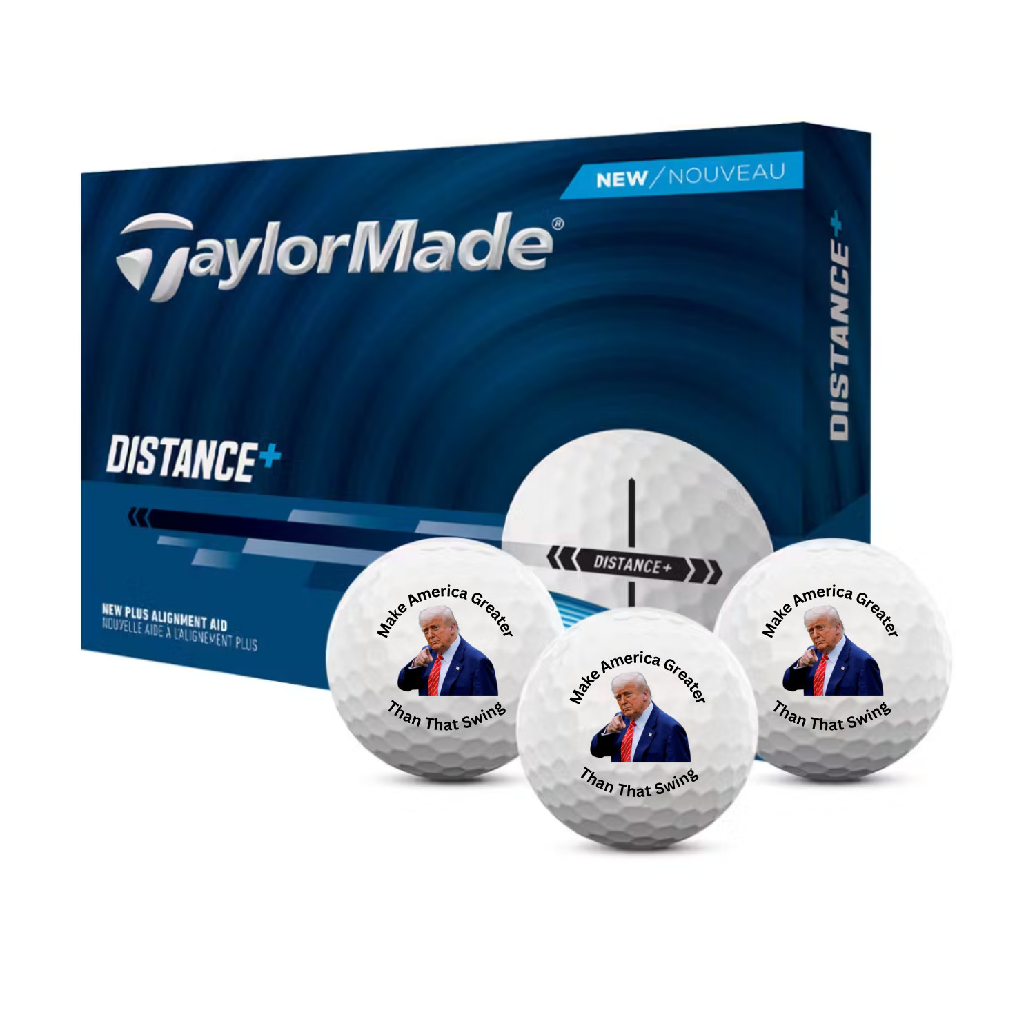 Donald Trump MAGA Golf Balls – TaylorMade Distance+ – Funny Political Gift