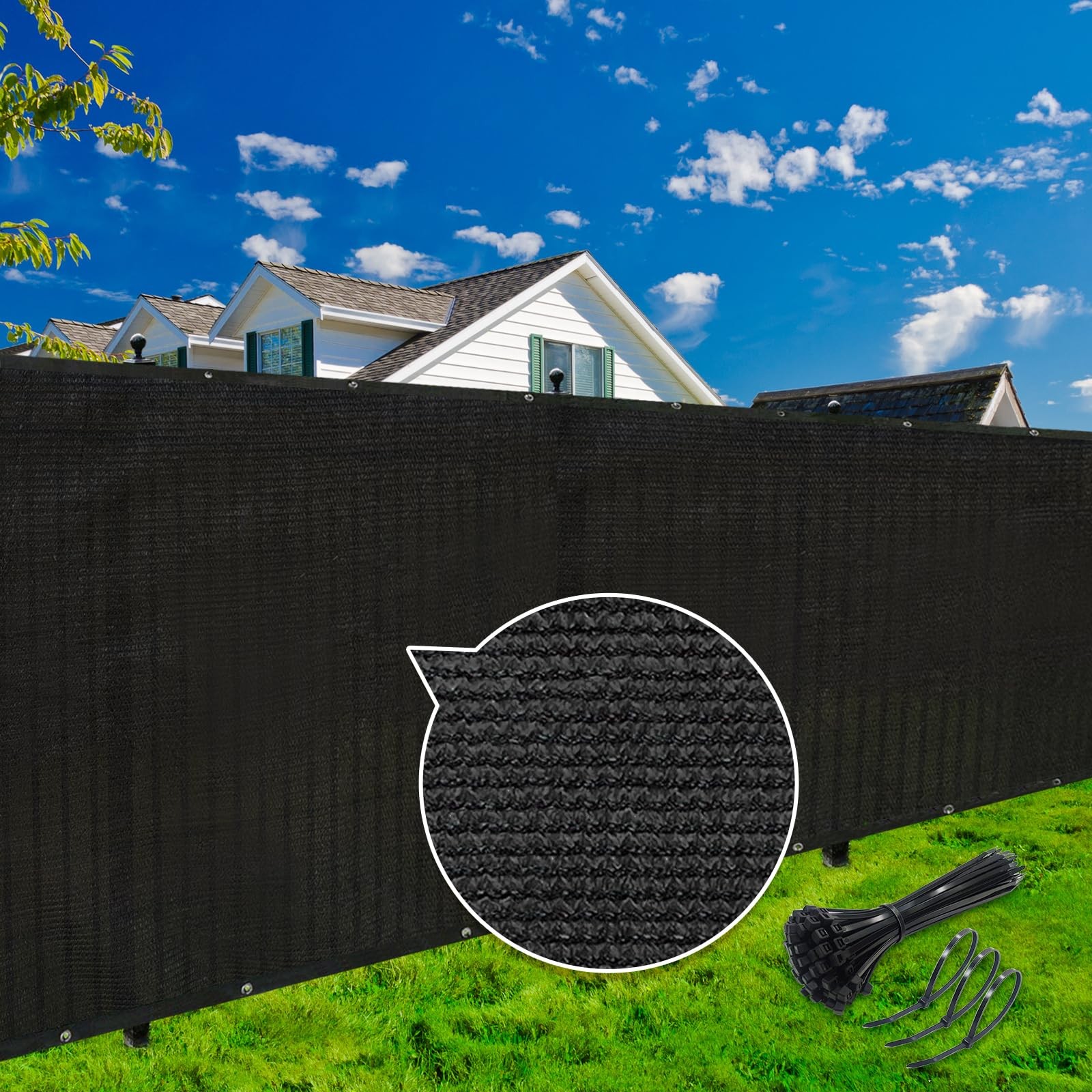 8ft x 50ft Privacy Screen Fence, 90% Blockage Heavy Duty 175 GSM Fencing Mesh...