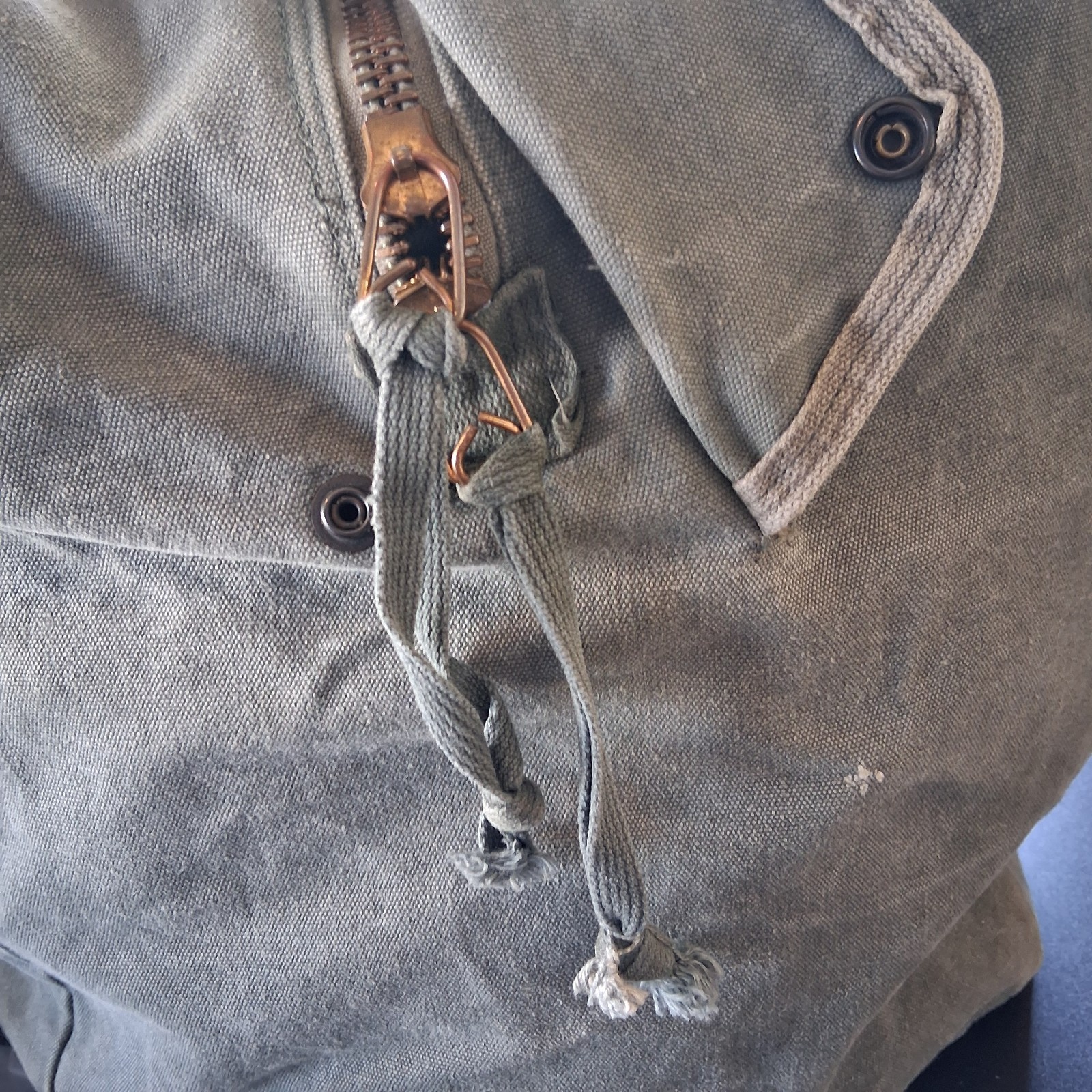 Vtg Large Kit Bag Flyers Sage Green US Military Duffle Canvas 22" x 13" x 16"