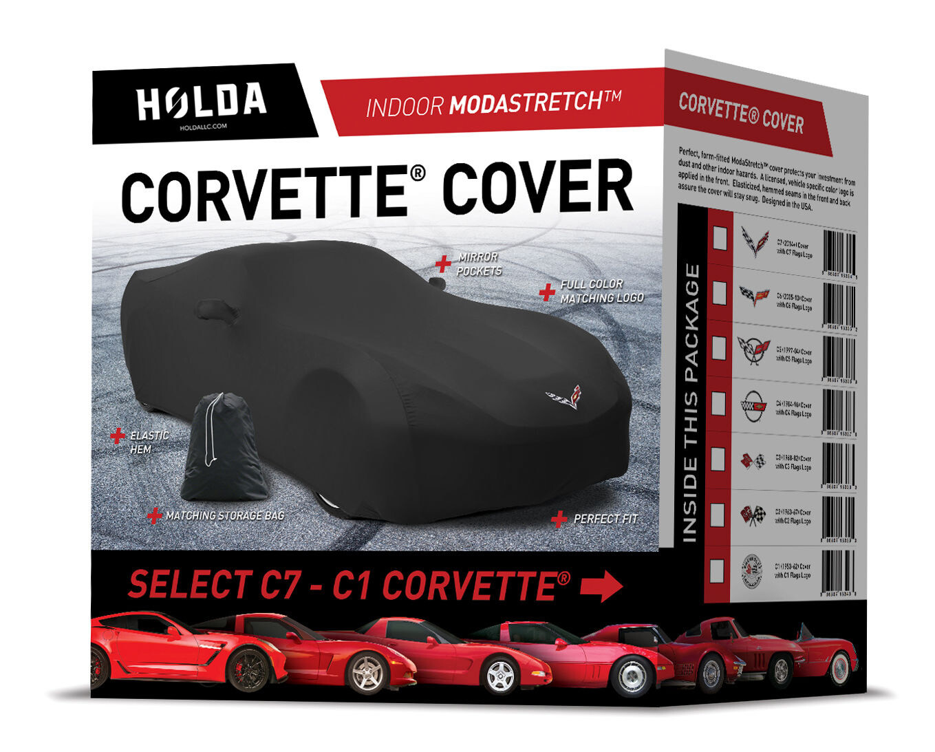 Holda - INDOOR Super Stretch Custom Car Cover for Chevy Corvette w Bag & Logo