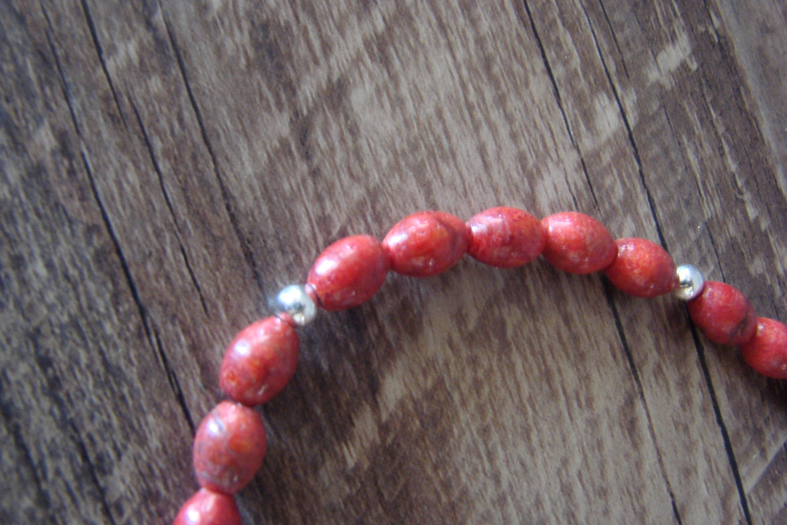 Navajo D. Jake Hand Strung Coral Beaded Anklet Jewelry