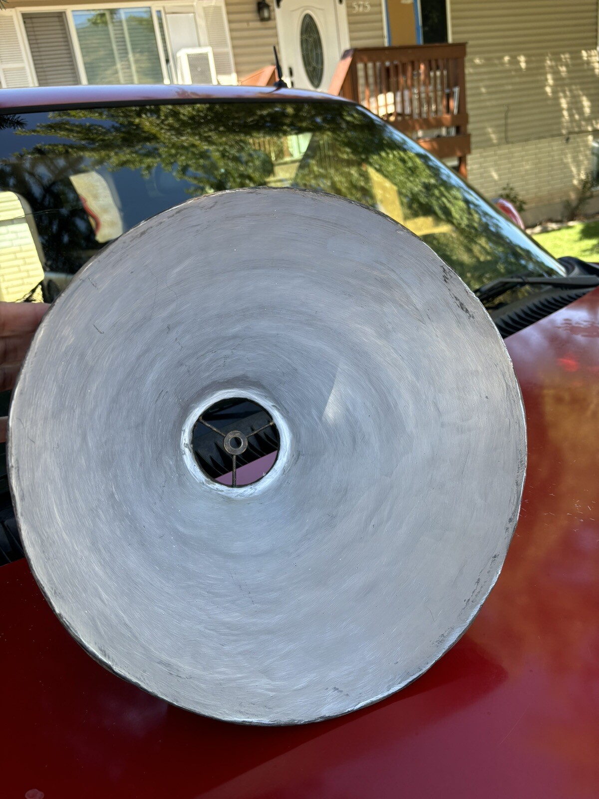 Rare UNIQUE Vintage Ceramic Clay ceramic Lamp Shade Heavy Brown Pottery Tribal