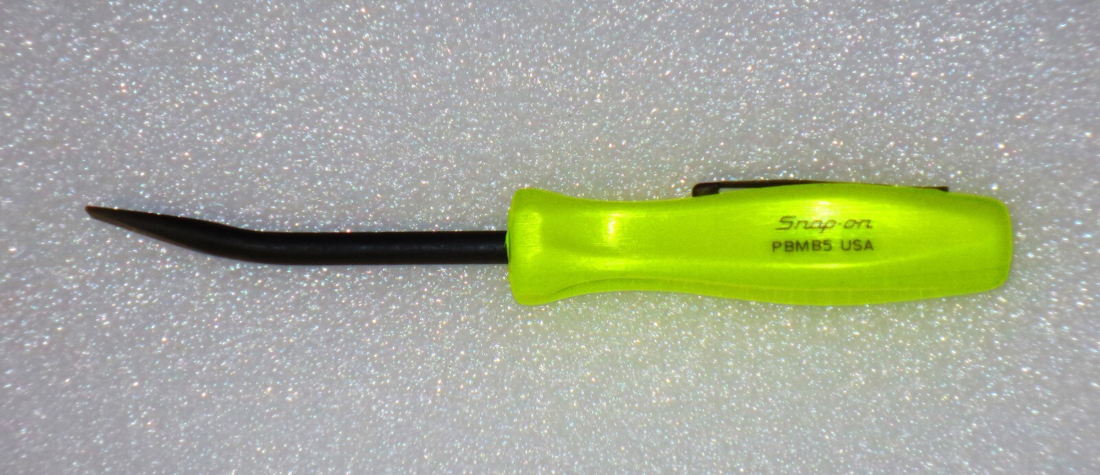 *NEW* Snap-On POCKET PRY BAR ANGLED BLADE *HI-VIZ YELLOW HANDLE* 5"- PBMB5HV
