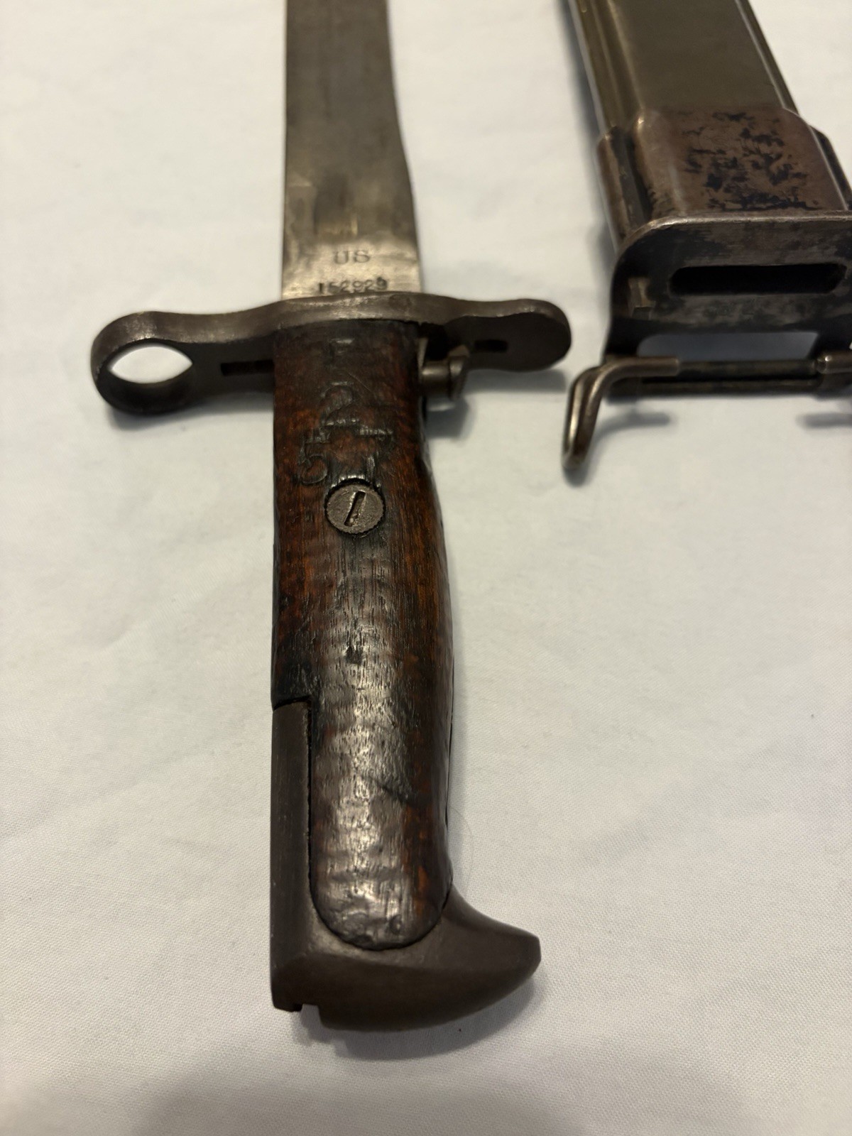 Original WWI WW1 US 1906 Springfield Armory Bayonet & Scabbard