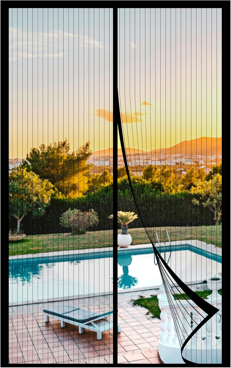 Magnetic Screen Door Mesh 38" X 82" - Fits 36" X 80" Door Size, Works for Patio,