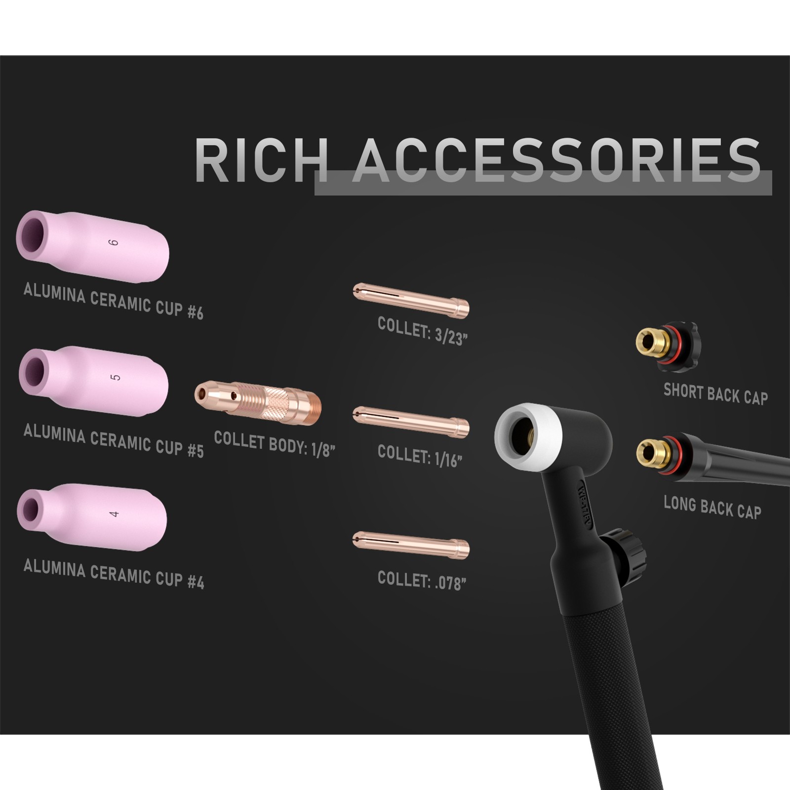 WP-17V-35 150-Amp Air Cooled Lift TIG Torch-12ft(4m) with 35-50 connector