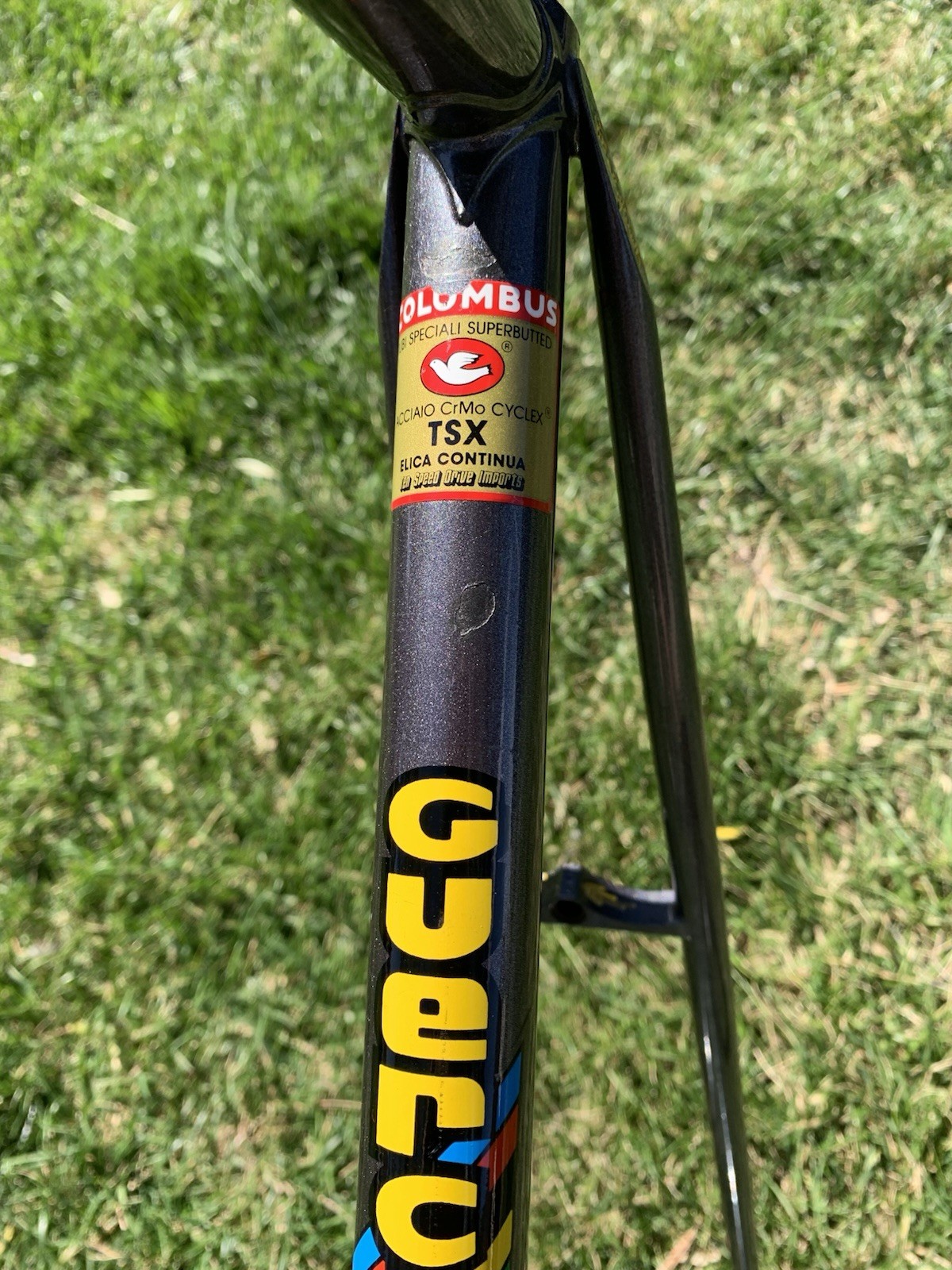 62cm x 60cm 1991 Guerciotti Steel Road Bike Frame Columbus TSX Clears 30mm Tire!