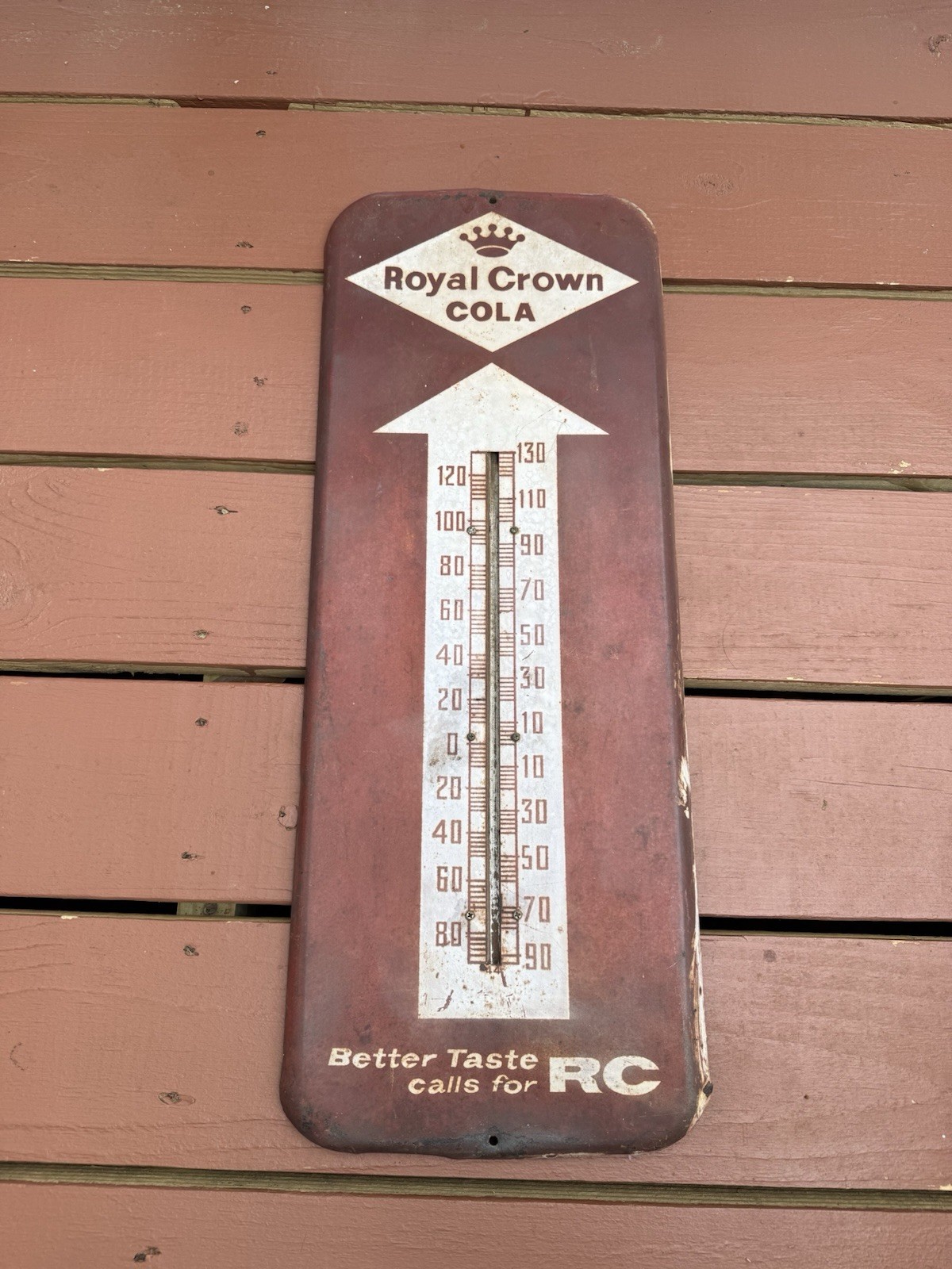 Royal Crown Cola “Better Taste Calls for RC” Advertising Thermometer Vintage