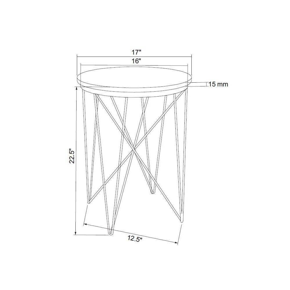 Threshold End Table Marble Round Narrow Crisscross Legs Mid-Century Modern Gold