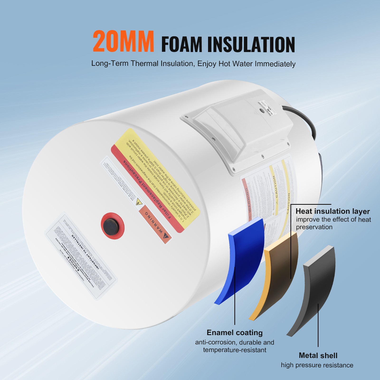 Uimoso 10 Gallon Point of Use Hot Water Heater 1.6Kw Electric Instant Compact