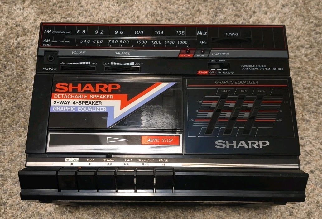 SHARP GF-320 VTG. BOOMBOX STEREO. NEW OLD STOCK