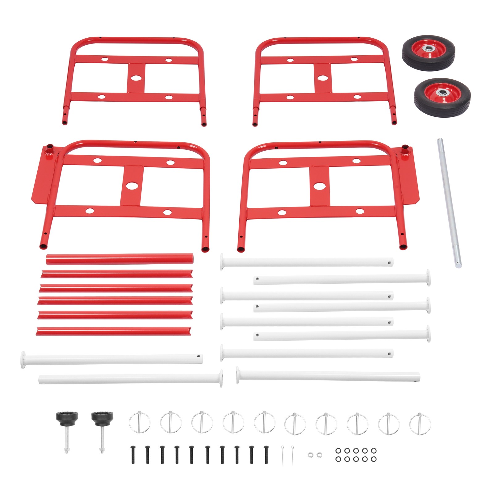 Cable Holder Spool Cart with 10 Rods Multiple Axle Wire Spool Rack Dispenser Red