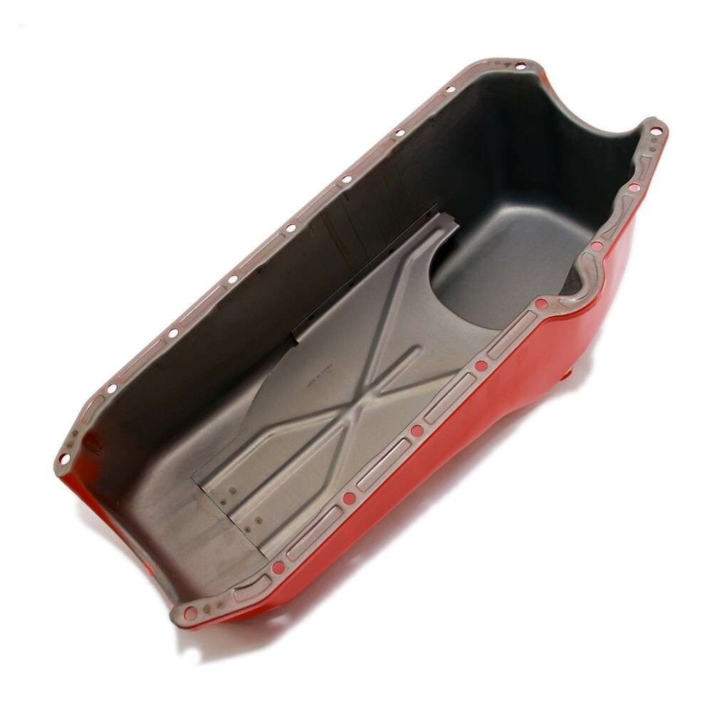 SBC 58-79 Stock Capacity Orange Painted Oil Pan 327 350 400 Chevy Small Block