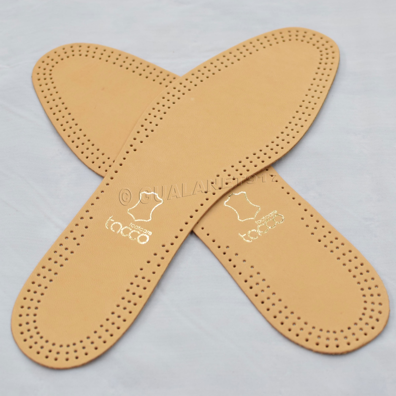 Taco 613 Luxus Comfort Leather Insoles Black / Tan Flat Shoe Inserts - ORIGINAL