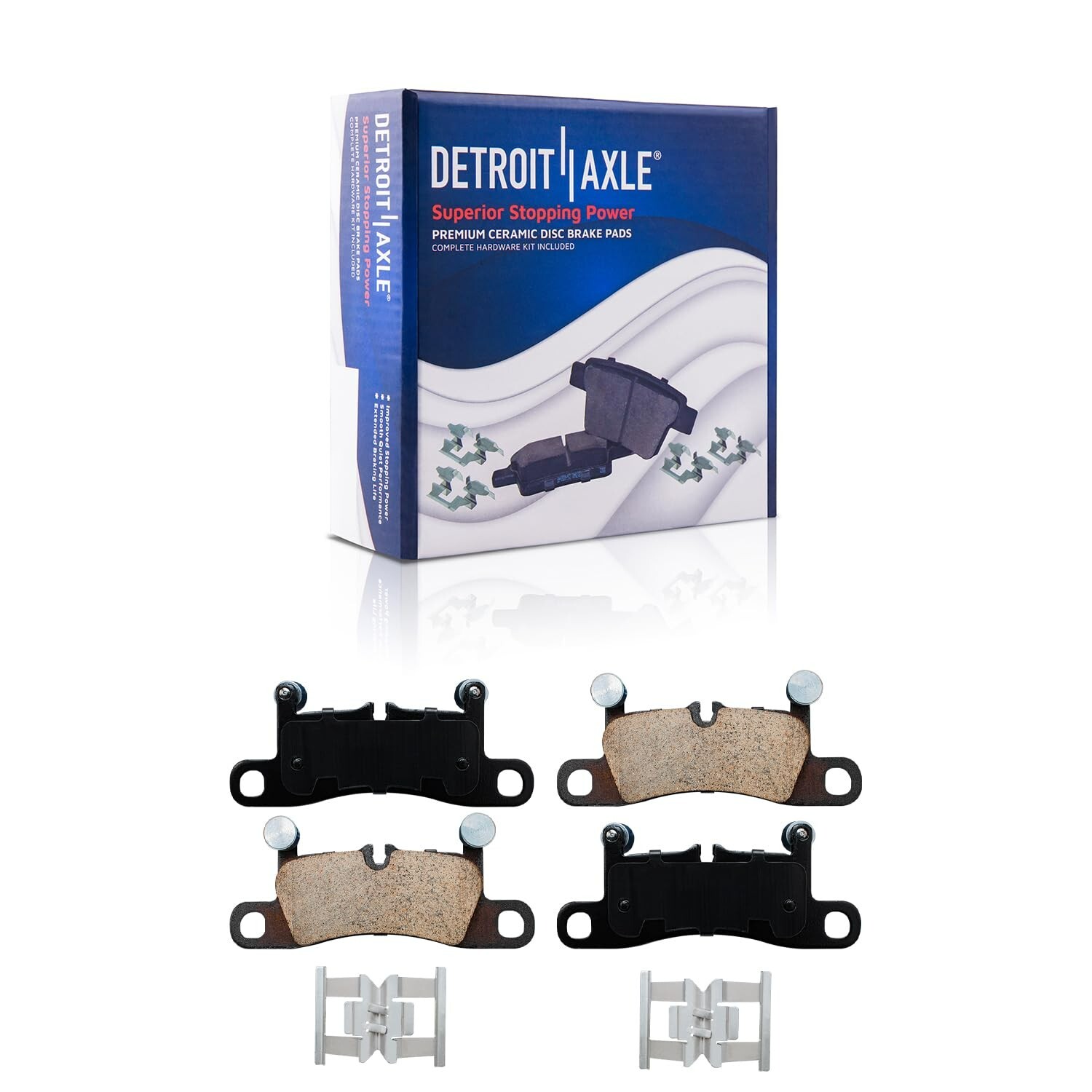 Front Rear Ceramic Brake Pads w/ Hardware for Porsche Cayenne Volkswagen Touareg