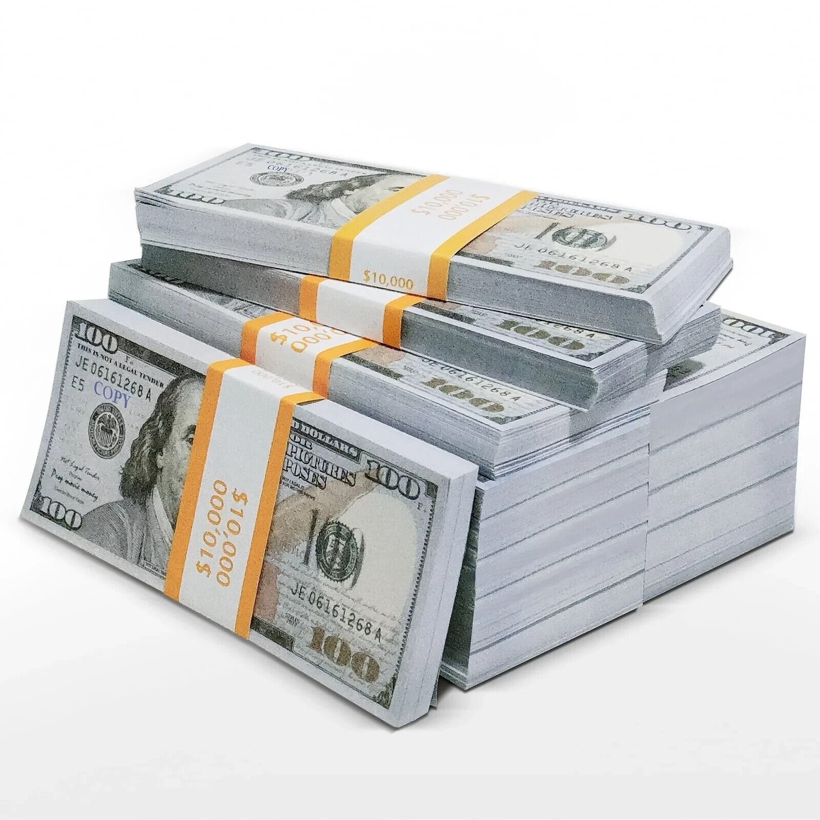 100-1000 pcs Dollar Bills Prop Toys Money Bank Film Cash Paper $10,000 Movie