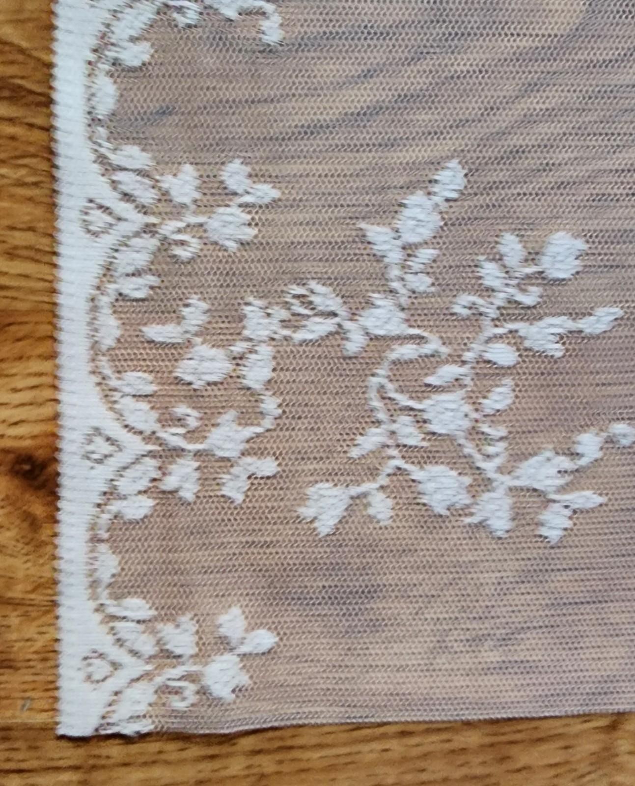 Vintage Pair Floral Lace Curtain Panel Cottagecore Sheer Window Covering READ