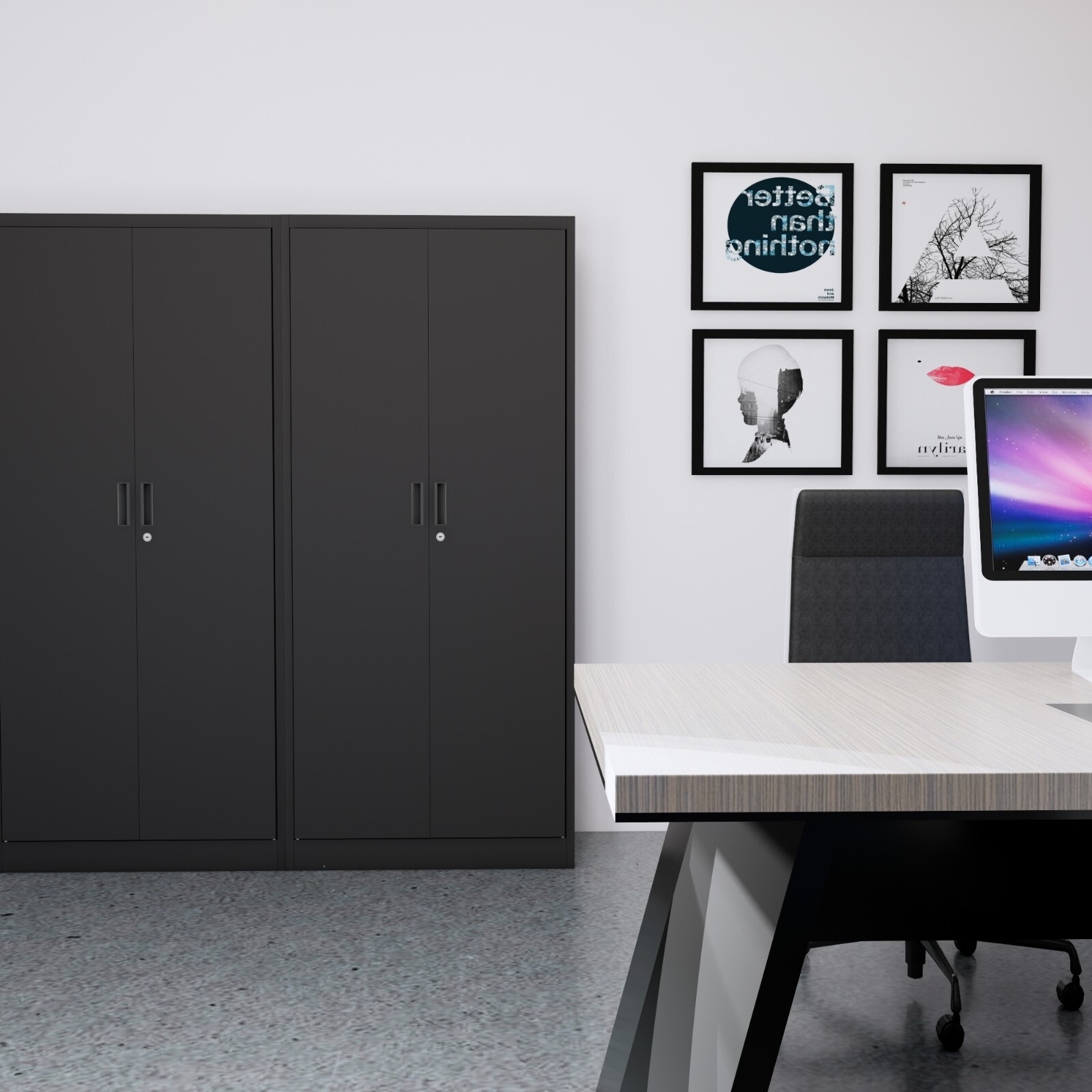 Locking Storage Cabinet with Adjustable Shelves, Metal Garage Storage Cabinet