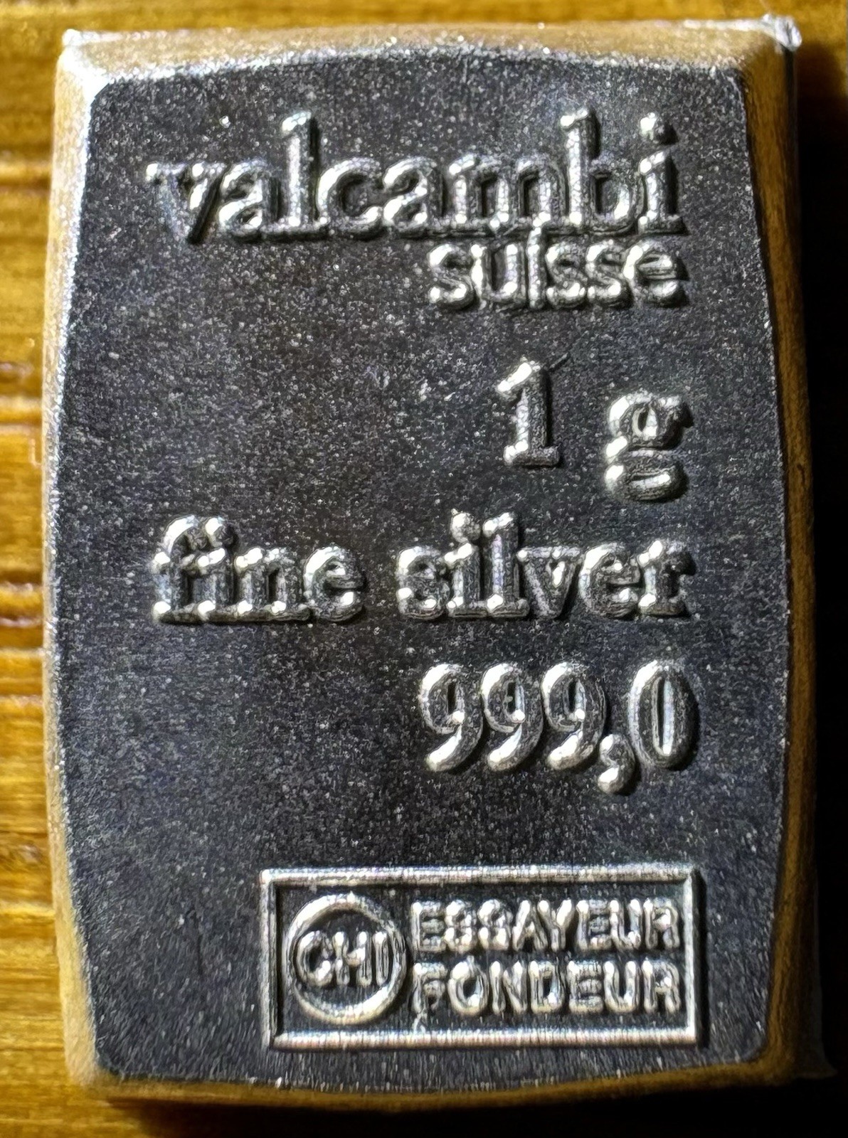 (1) Valcambi 1 Gram Silver Bar .999 Fine