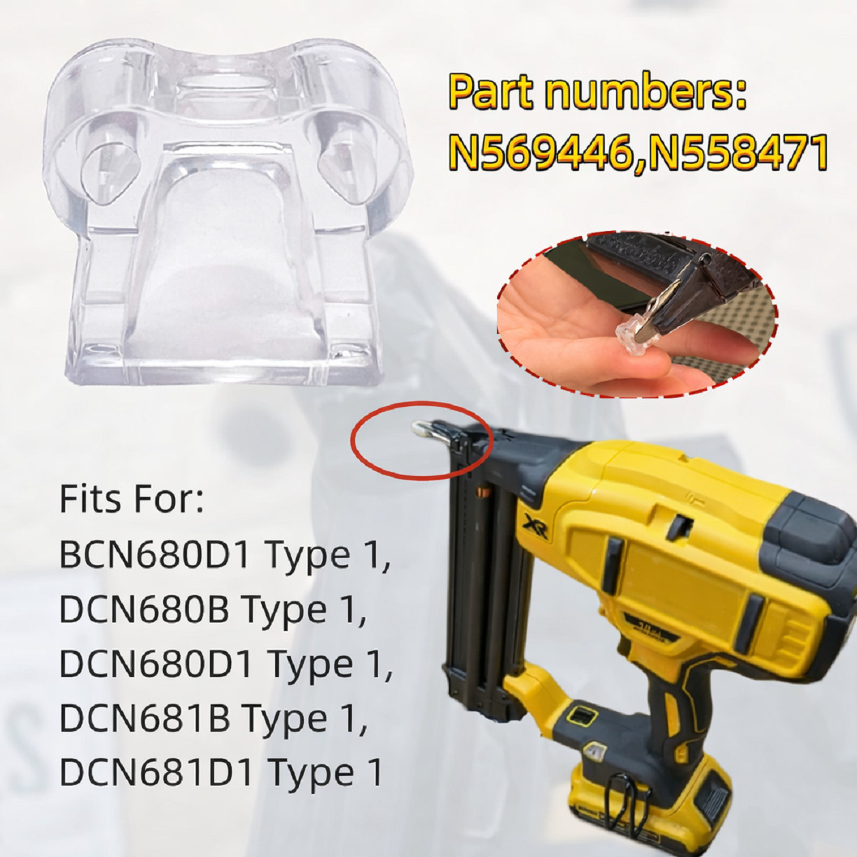 20PK Nailer No Mar Tip for DeWalt DCN680 DCN681 Clear Rubber Guard Finish Naile