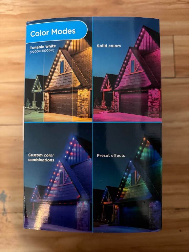 Enbrighten 50ft Wi-Fi Eternity Lights, Permanent Outdoor Lights, 36 LEDs