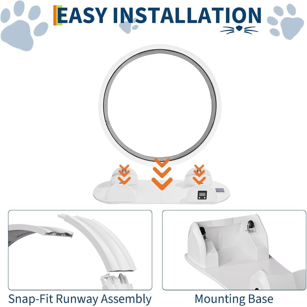 45" Large Cat Exercise Wheel with Pedometer - Indoor Fitness for Weight Loss