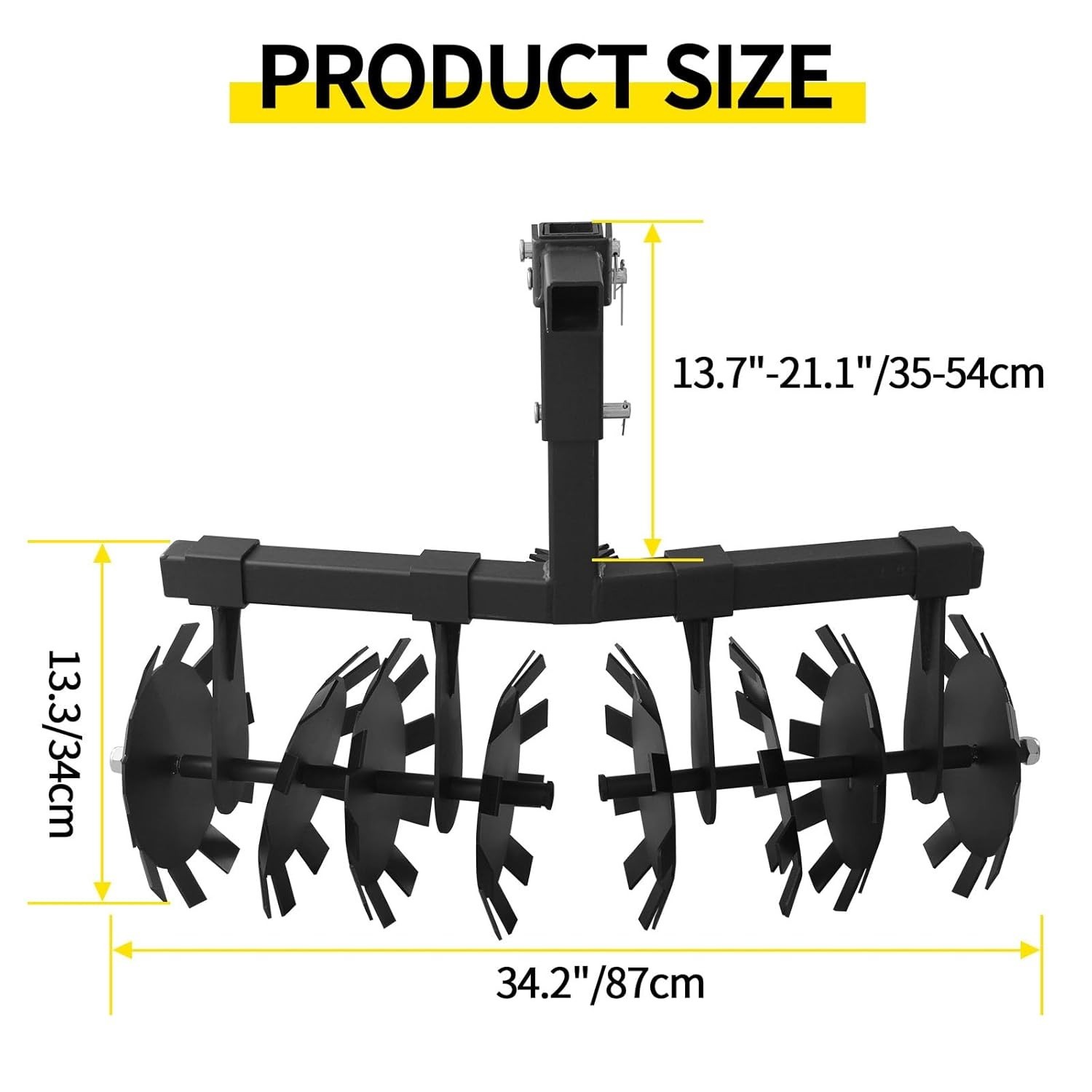 32" Disc Plow Harrow with 2" Receiver Mount for ATV/UTV Heavy Duty Adjust Height