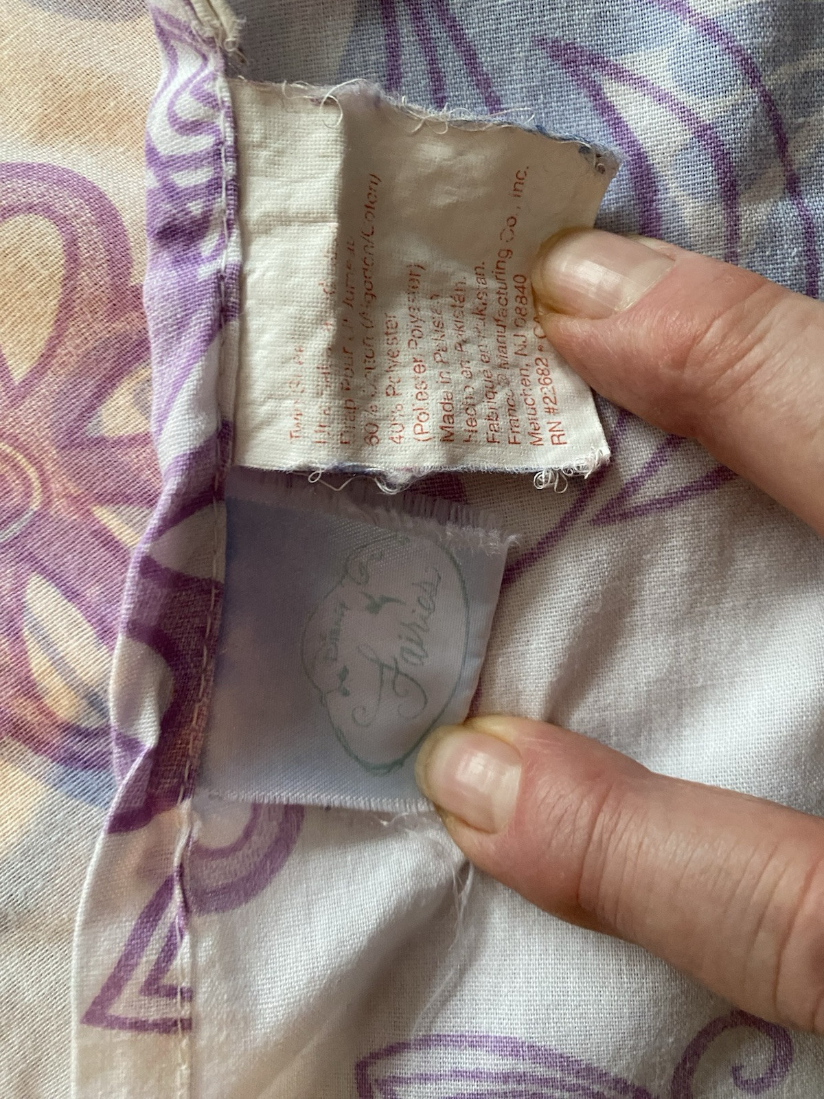 Vtg Tinker Bell Twin Sheet Set Lavender Purple Flat And Fitted With Pillowcase