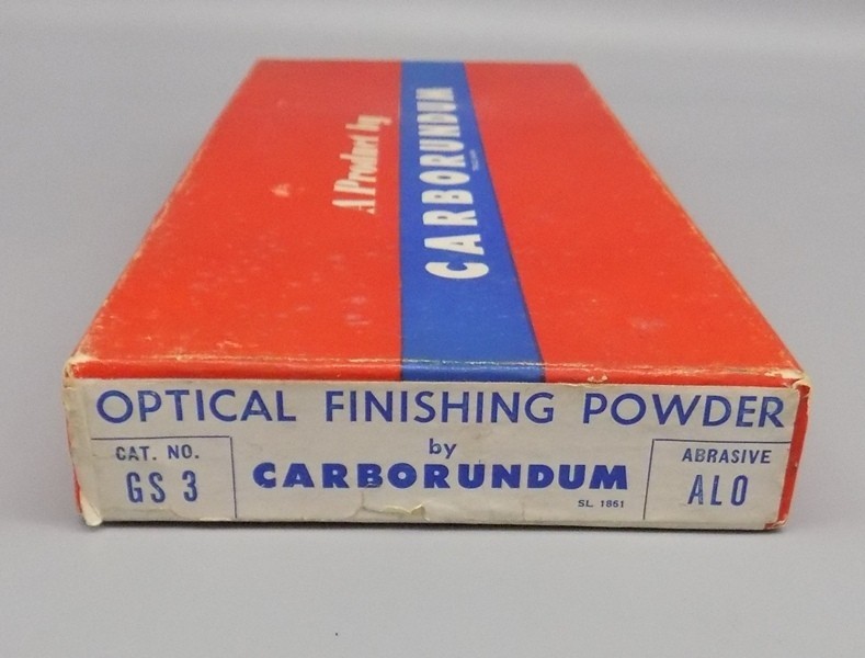 Carborundum Optical Finishing Powder Abrasive ALO Aluminum Oxide 8 Bottles Vtg