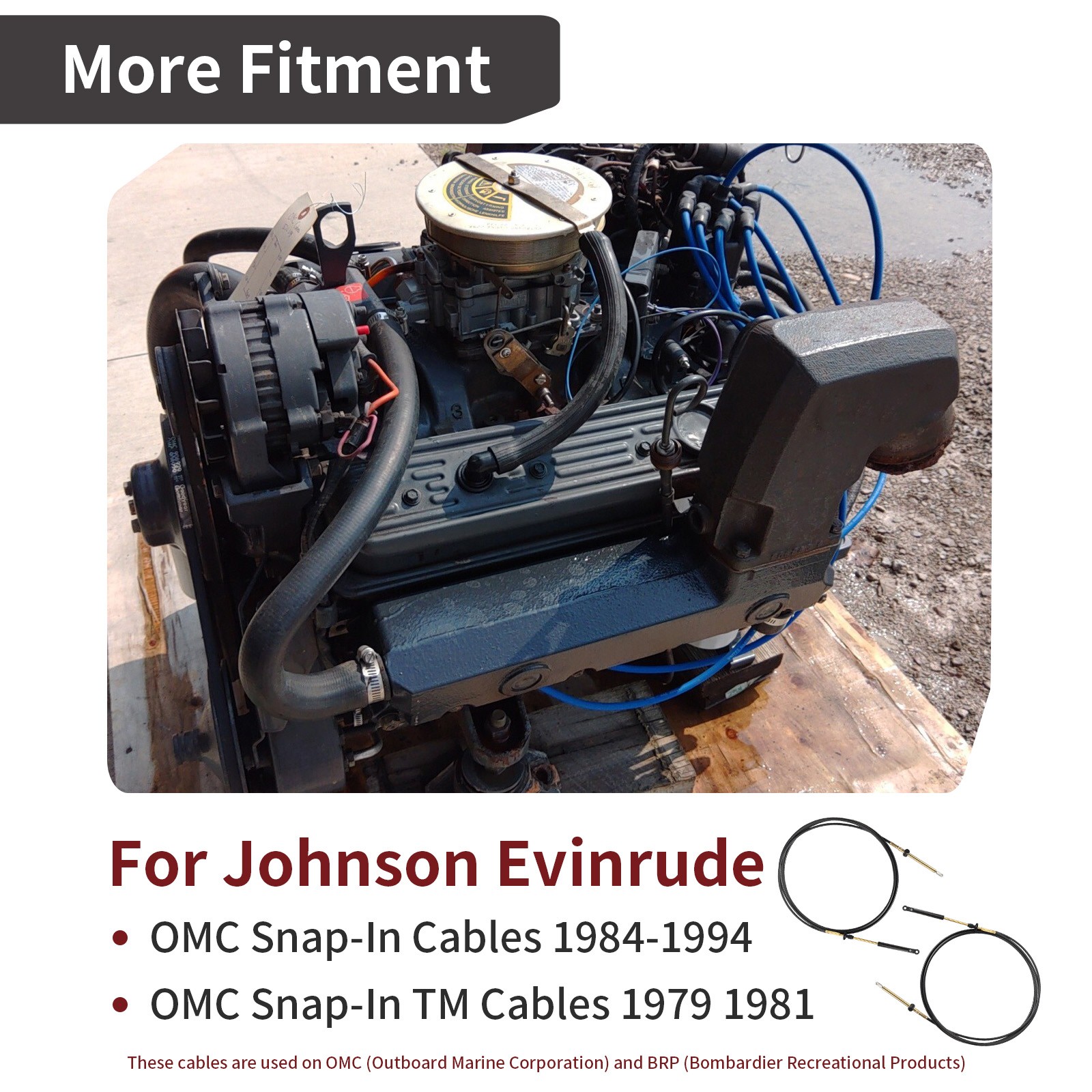 2 Pcs Throttle Shift Remote Control Cable For Johnson Evinrude OMC BRP 1979-1994