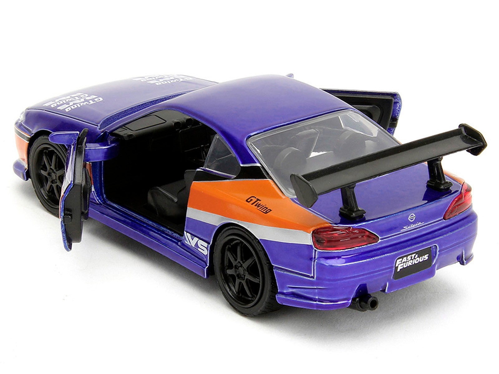 2001 NISSAN SILVIA S15 RHD BLUE "FAST & FURIOUS" 1/32 DIECAST CAR BY JADA 34446